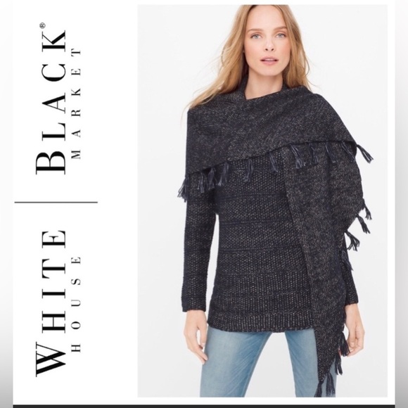 White House Black Market Sweaters - White House Black Market Removable Scarf Pullover Sweater S